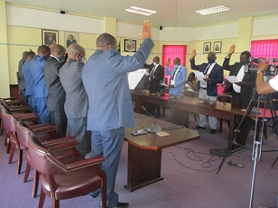 Oshana swears councilors in, elects three to National Council