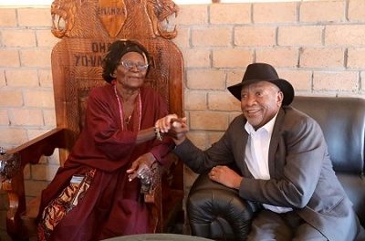 President Mbumba visits Oukwanyama Queen
