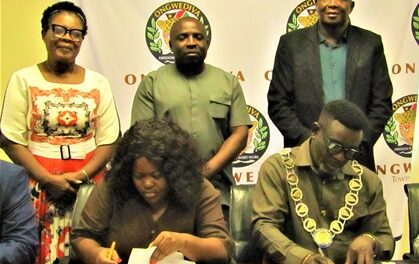 Ongwediva and Outjo sign agreement to strengthen inter-municipal cooperation